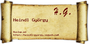 Heindl György névjegykártya